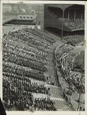 1936 Press Photo Bands Grouped at National High School Contest in Cleveland, OH