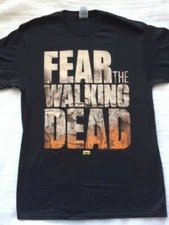 Fear the Walking Dead TV Series Logo Black T-shirt New Unworn 
