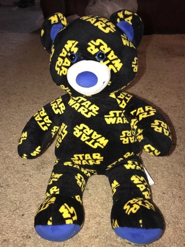 Build A Bear Star Wars Stuffed Animal Plush Teddy Bear Toy 16" Black And Yellow