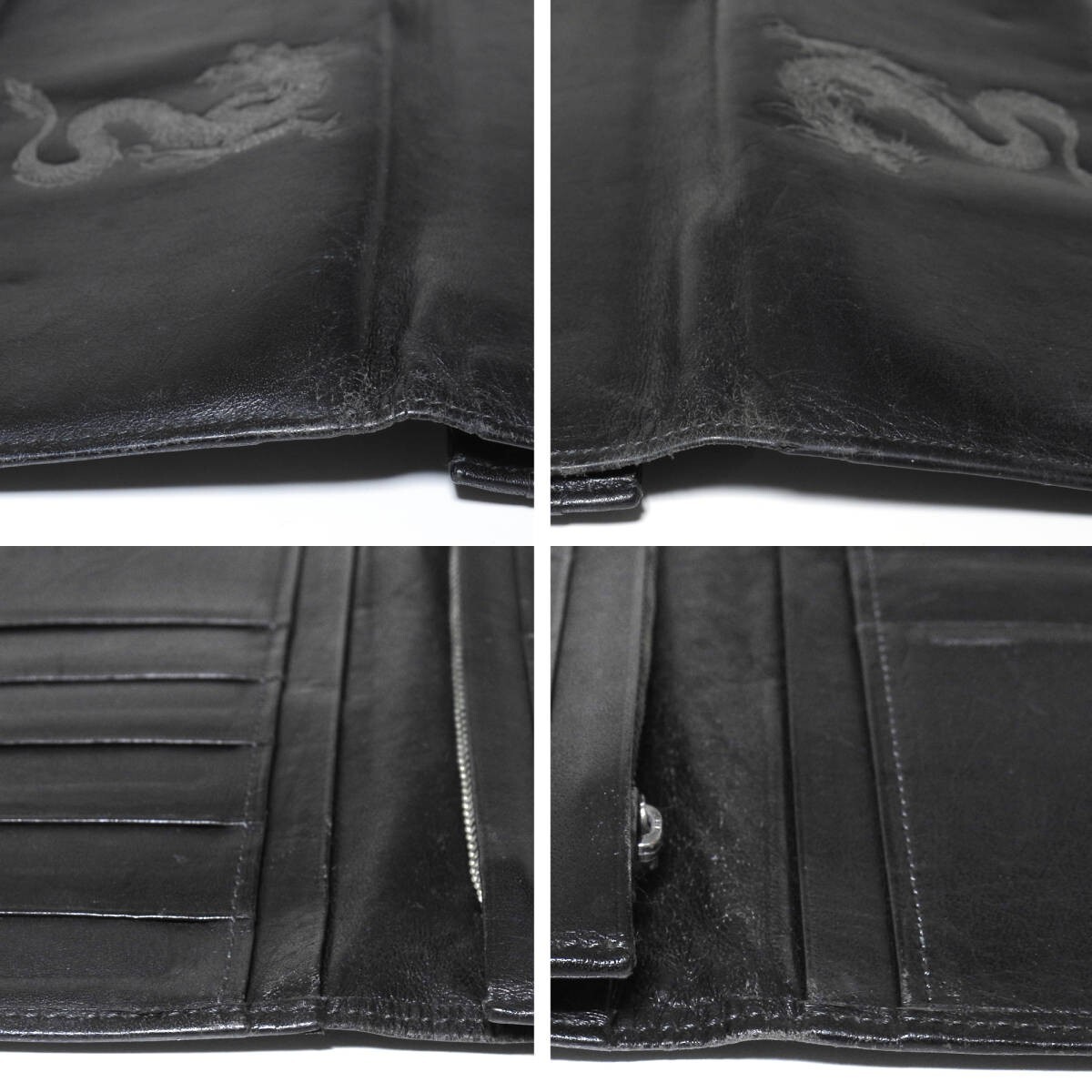 Jean Paul Gaultier RARE Gray Dragon Black Leather Long Jean Paul Gaultier RARE Gray Dragon Black Leather Long