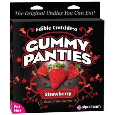 PIPEDREAM EDIBLE CROTCHLESS GUMMY PANTIES-STRAWBERRY