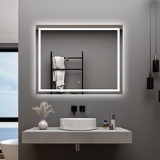 Specchio da bagno con LED|Rettangolo|Disappannamento|Touch|Memoria