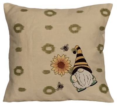 Kissenbezug Sonnenblume Wichtel Gonk bestickt 14 x 14  **Letzte** Geschenkidee