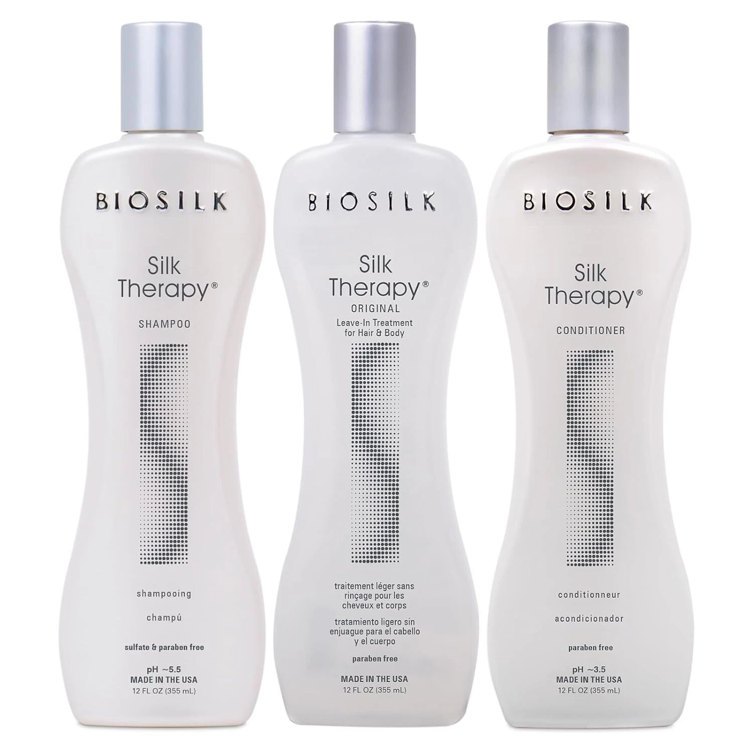 BioSilk Silk Therapy Shampoo, Conditioner & Serum Kit, 12 Oz (3 Products)