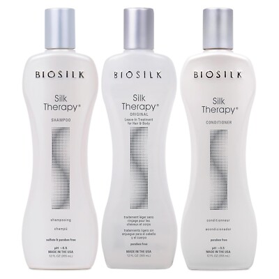 BioSilk Silk Therapy Shampoo, Conditioner & Serum Kit, 12 Oz (3 Products)