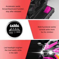 12V Electric Motorcycle for Kids with LED Tires   Pink