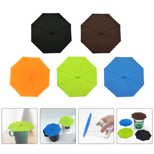 5 Pcs Umbrella Cup Lid Beverage Mug Lids for Ceramic Mugs Universal Coffee - Imagen 7 de 12