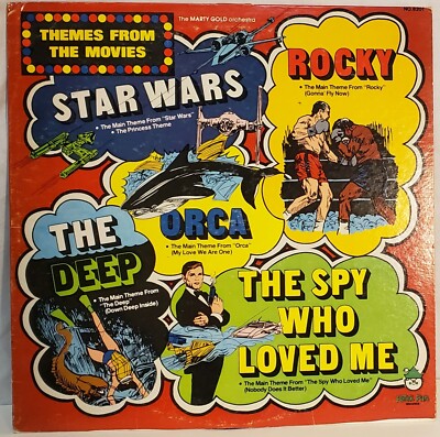 THEMES FROM THE MOVIES STAR WARS Rocky ORCA Deep SPY WHO LOVED ME 33 RPM LP