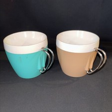 Thermo Serv insulated plastic coffee cups West Bend Made In USA 2 cups, Vintage