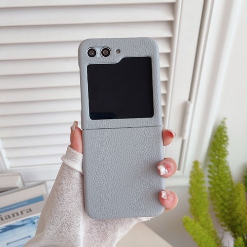 For Samsung Galaxy Z Flip 3 4 5 Slim PU Litchi Leather Case Shockproof Cover - Picture 13 of 17