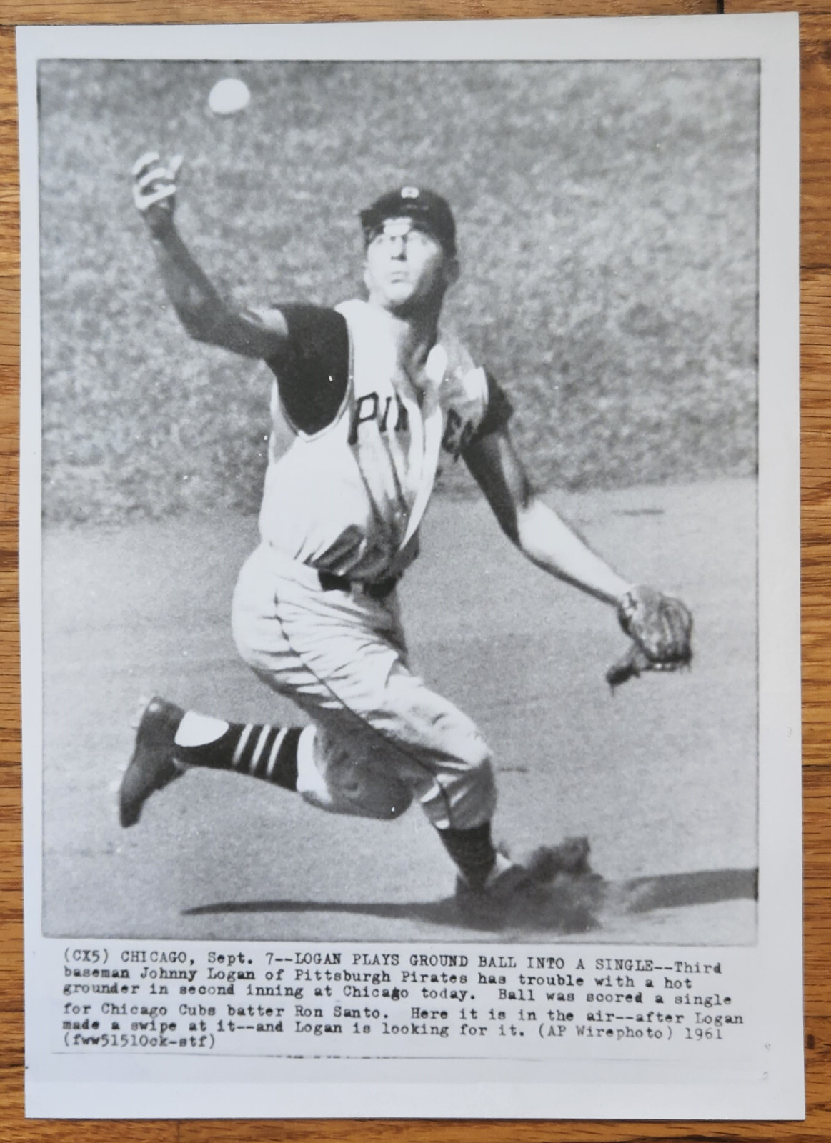 Johnny Logan Pittsburgh Pirates 3rd Basemen 1961 Press Photo Baseball