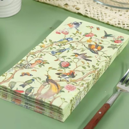 40pcs Disposable Paper Towel Green Tissue Flower Bird Paper Napkin Wedding - Picture 6 of 7
