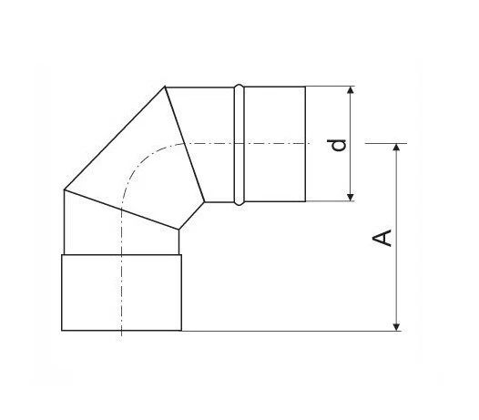 Stainless Steel 90 Degree Elbow Chimney Liner Bend 90° Multi Flue Stove Pipe - Image 2 of 2