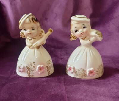 Paar Vintage AUSLÄNDISCHE Napco/Linksstil Hochzeitsglocke Mädchen Figuren