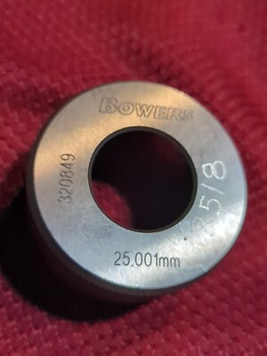 Bowers 320849 25.001mm Plain Smooth Bore RING GAGE  (RG11)