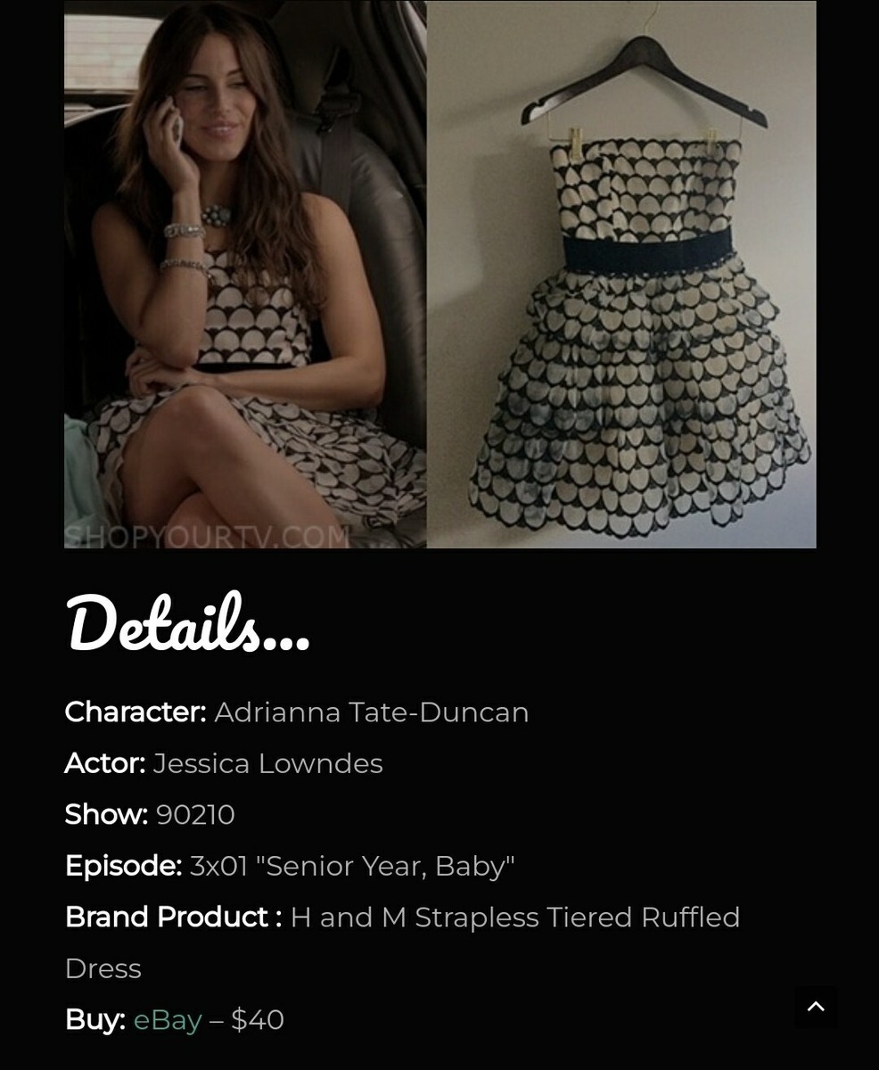 H&M Scallop tiered cocktail black & white party Dress size 4 ASO on 90210  NWT