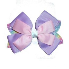 Puppy Bows Pink/purple bowknot collar slide attachment accessory fb150e