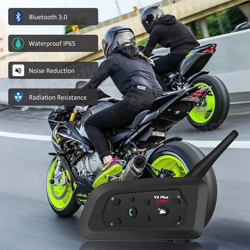 2x 1200M Bluetooth Motorcycle Intercom 6 Riders Communication BT Helmet Headset - Picture 6 of 14