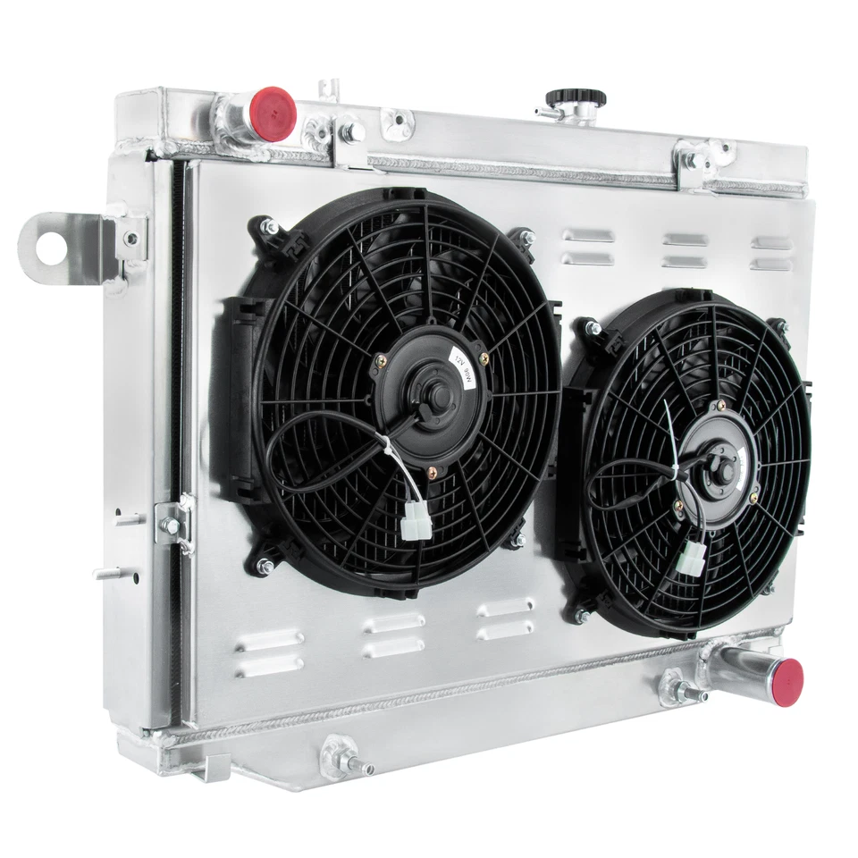 4 Rows Radiator+Shroud Fan For 1998-07 Toyota Landcruiser Lexus LX470 4.7L. Foto 2 de 4