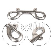 304 Stainless Steel Double Ended Bolt Snap Hooks 3.55 Inch Silver Pack of 6