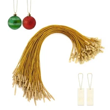 Quacc 100 PCS Christmas Tree Ornament Hanger Strings Snap Fastener Tag Cord P...