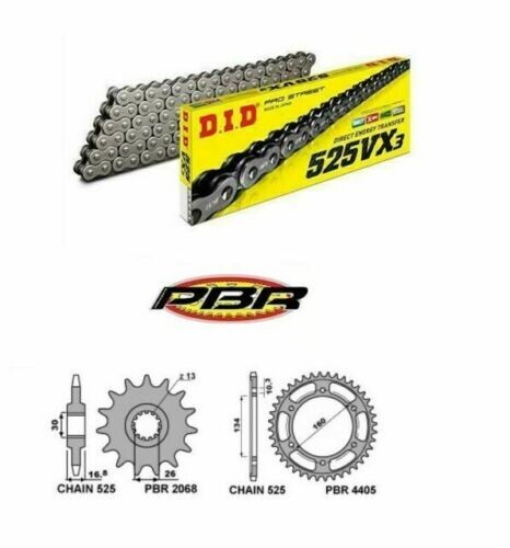 Kit De Transmisión Cadena DID + Corona + Piñón +2 Para Honda Hornet CB600F 2007-2008