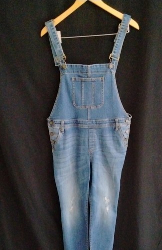 Edyson Blue Denim Women's Left Bank Overalls Size 30 Distressed z50 - Picture 7 of 11