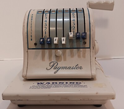 Vintage Paymaster Series S-1000 Check Writer With Key WORKING Made