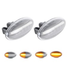 Pair Led Dynamic Turn Signal Lights Fits Peugeot 307 206 407 Citrn C1 C2 Clear Pair Led Dynamic Turn Signal Lights Fits Peugeot 307 206 407 Citrn C1 C2 Clear