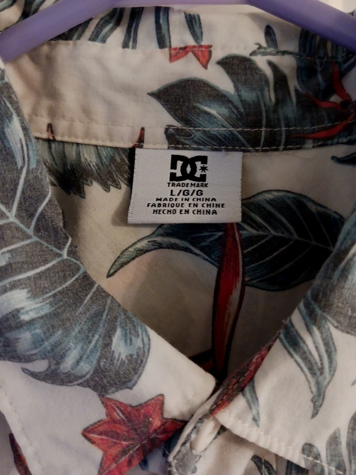 DC Shoes Camisa Hawaiana Para Hombre Abotonada Manga Corta Informal Patín Talla Grande Foto 4 de 4