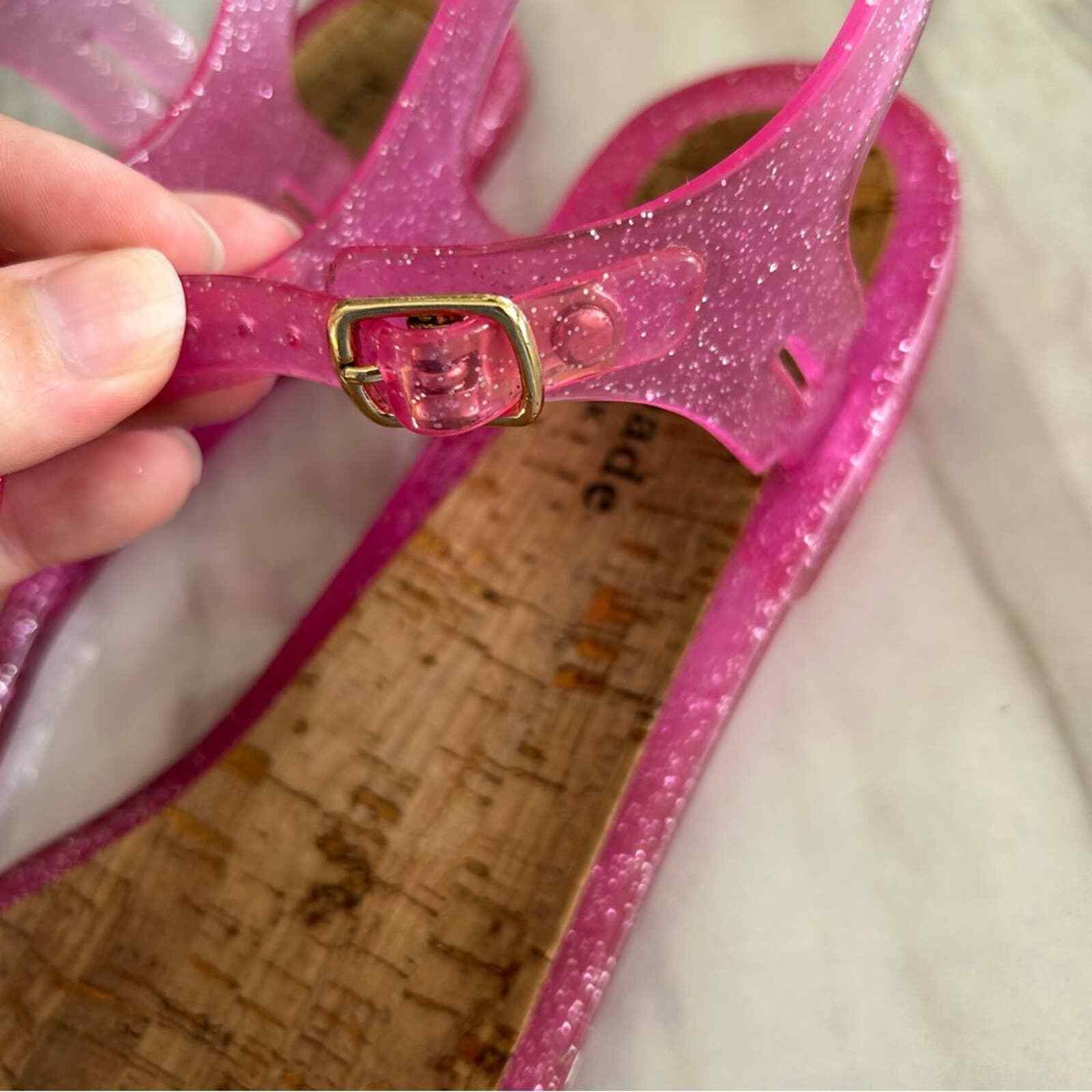 Kate Spade Pink Glitter Jelly Sandal Gem