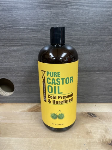 Seven Minerals Pure Cold Pressed Castor Oil - Big 32 fl oz Bottle Exp 09/26