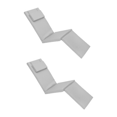 Pc Grey Steamer Chair Cushion Outdoor Sun Lounger Pad Garden