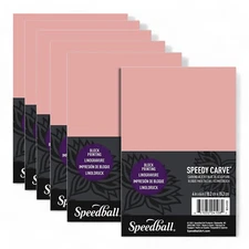 PinkPrint Linoleum: Speedy-Carve Block Printing Block (4x6"), 6-Pack for Creativ