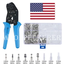 450Pcs Electrical Wire Crimp Terminal Connector Male Female Spade Assorted Kit