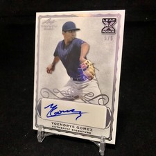 YOENDRYS GOMEZ RC AUTO SSP 2020 Leaf Trinity Platinum 5/5 Yankees #8 Prospect