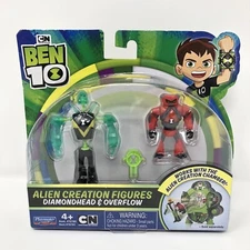 Ben 10 Alien Creation Figures Diamondhead & Overflow Mini Figures