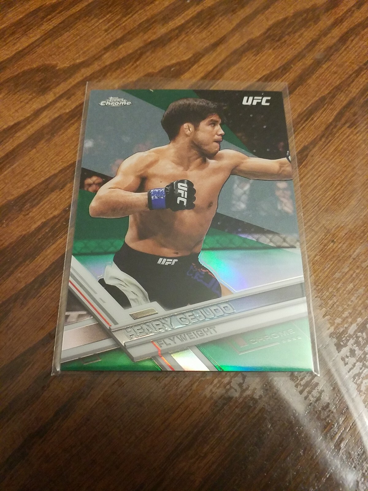 2017 Topps Chrome UFC Green Refractor Card #73/99 Henry Cejudo #27 1st Chrome