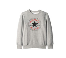 Converse Kids Chuck Patch Crew Neck Sweatshirt Heather Gray Size S 8/10 6415