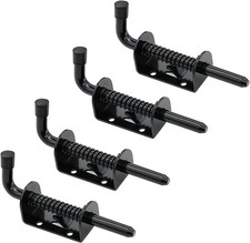 4 Packs 5 Inch Spring Loaded Barrel Bolt Latch Pin, Heavy Duty Steel Sliding Doo
