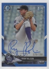 2018 Bowman Draft Chrome Pick Blue Refractor /150 Ryan Rolison #CDA-RR Auto w6f
