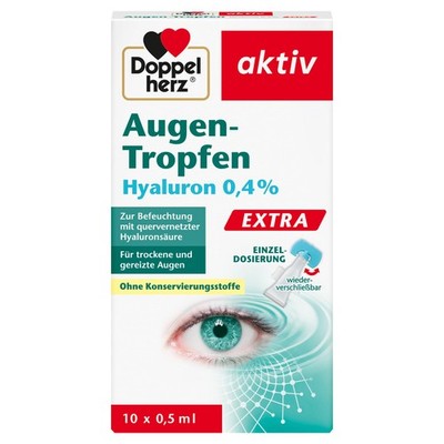 Doppelherz Augentropfen Extra Hyaluron 04% - Feuchtigkeit bei trockenen Augen