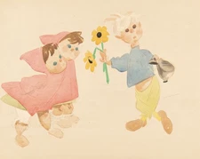 Walt Disney Studio Fred / Freddie Moore Rare Original Drawing Art Disney Legend