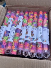 Lot of 9 (72/tube) Hashtag Building Blocks Teaching Supply Manipulative Neon S10