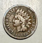 1864 L on Ribbon Indian Head Penny Cent Pointed Bust Variety