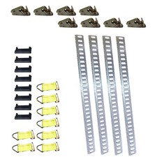 28 Piece E-track Kit W8 Ft E-track Trailer Tie-down Rails Galvanized Steel 28 Piece E-track Kit W8 Ft E-track Trailer Tie-down Rails Galvanized Steel