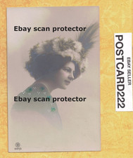 X RPPC postcard 1908-29 woman LADY WITH WILD HAT Carl A E Schmidt Dresdan