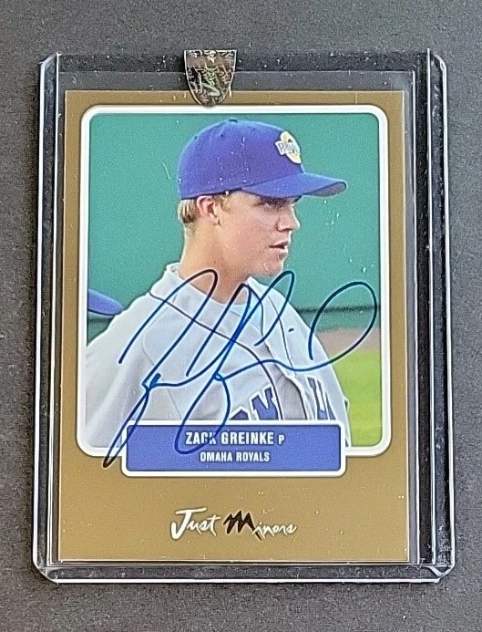 Zack Greinke 2004 Just Minors Gold Edition automático #/50 Prospects #35 sellado y raro Foto 2 de 4