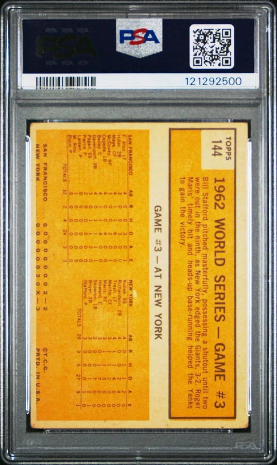 ROGER MARIS PSA 2 1963 Topps Serie Mundial Juego 3 #144 New York Yankees 🔥 Foto 2 de 2