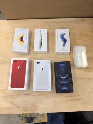 Lot of 5 iPhone Empty Boxes Some Package Insets and 2 with Ear Buds No iPhone